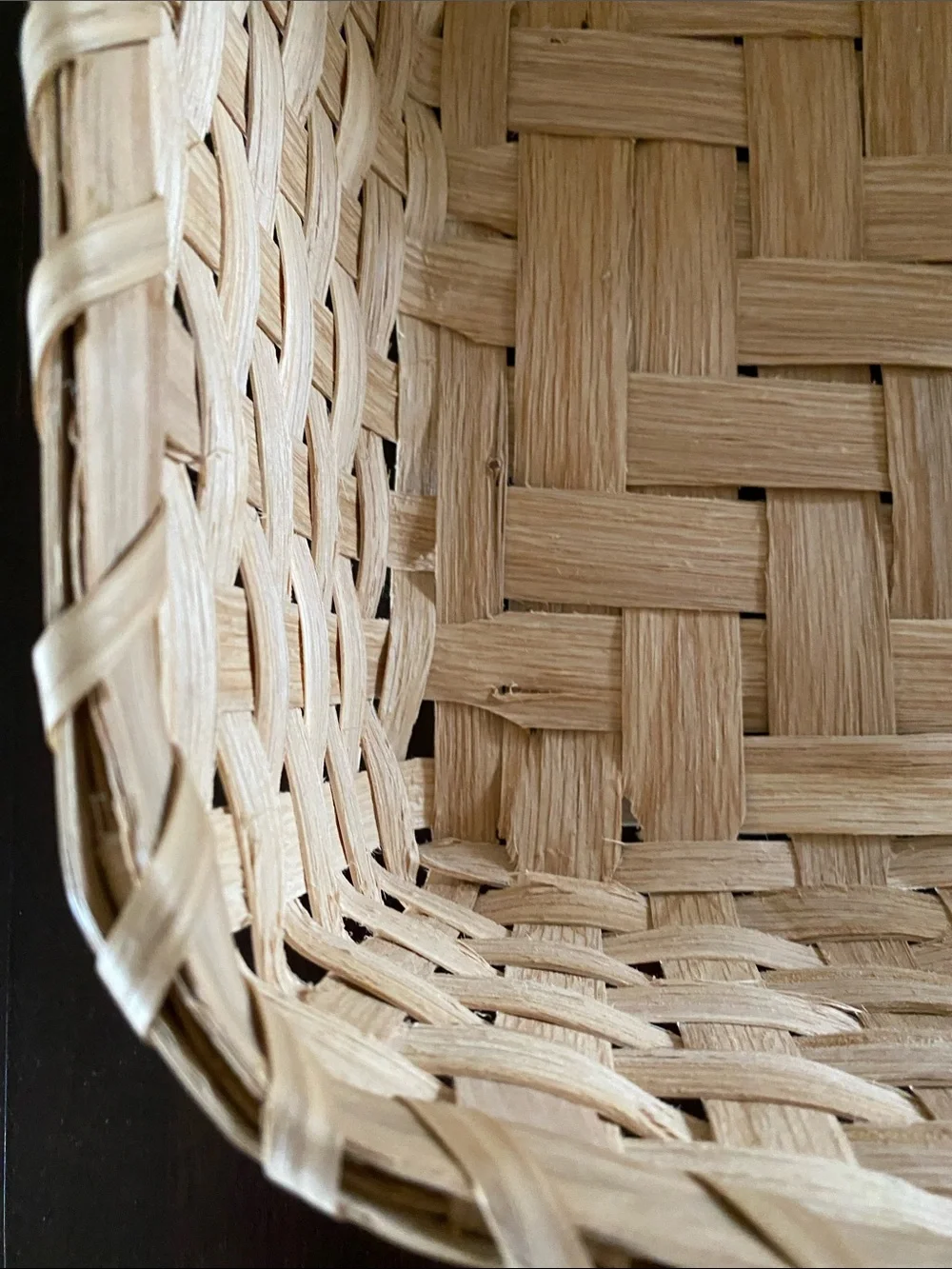 Handwoven Rectangular Handle Basket in Light Tan 21